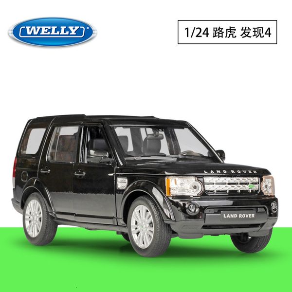 Diecast Model Car WELLY Model Car 1 24 Diecast Classic Alloy Car Toy Rover Discovery 4 Off-Road Metal Toy Car For Children Gifts Collection 230625