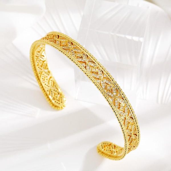 Halskette-Ohrringe-Set, europäische und amerikanische Mode, voll diamantiert, 18 Karat Gold, Damenarmband, eingelegte Ringöffnung, verstellbares Zubehör