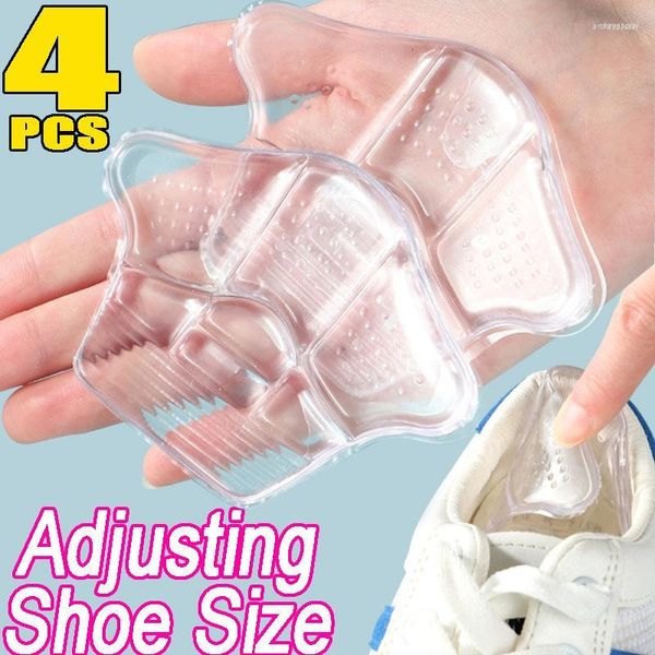 Meias femininas 4 peças transparentes adesivos de silicone para calcanhares antiderrapantes sapatilhas antiderrapantes almofadas de palmilha antiderrapante protetor de cuidados com os pés