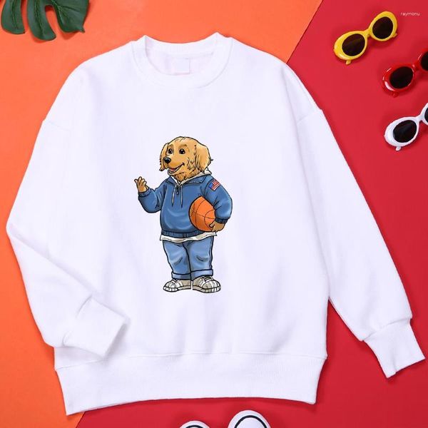 Felpe con cappuccio da uomo Golden Retriever Giocatore di pallacanestro Felpa con cappuccio da uomo Fashion Harajuku Tuta Basic Outdoor Semplicità Abbigliamento firmato