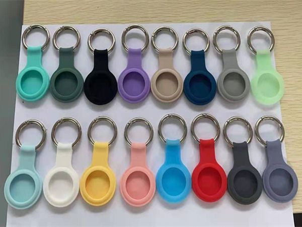 16 Farben AirTags Loop Silikonhülle Schutzhülle mit Schlüsselring für Apple Airtag Smart Bluetooth Wireless Tracker Anti-Verlust-Tracking