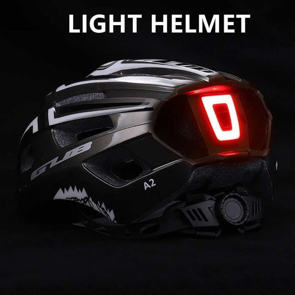 Capacetes de ciclismo NOVO Capacete de bicicleta D Light Rechargeab Capacete de ciclismo moldado integralmente Capacete de bicicleta de estrada de montanha Capacete de segurança esportivo para homem HKD230626