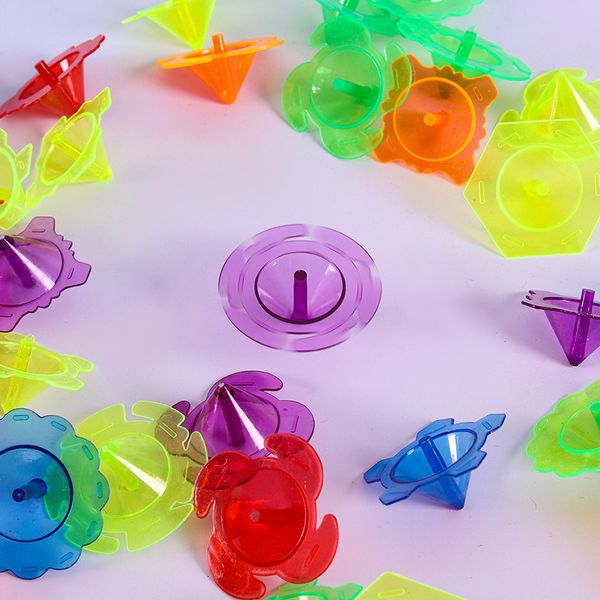 Kreisel, 100 Stück, Mini-Kreisel, blinkende Neuheit, große Kinder-Spin-Spielzeug, Partygeschenke, Bündelpackung, buntes Kunststoff-Gyroskop-Spielzeug 230626