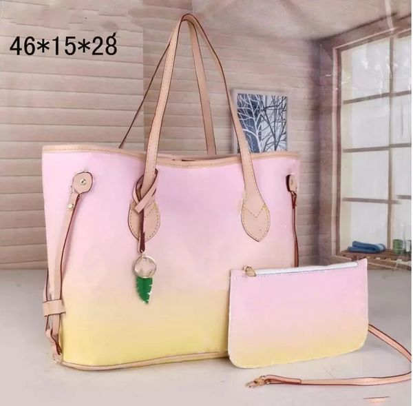 Luxus-Designer-Tasche Shopping Never Totes Volle Frauen Gradient Messenger Handtasche hochwertige PU-Leder Pochette Schulter-Umhängetaschen mit Leopardenmuster