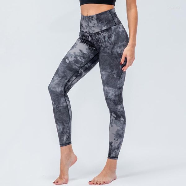 Calças femininas de tecido de náilon de sensação nua esportes yoga leggings de cintura alta super elásticos respirável corrida treino roupas de ginástica