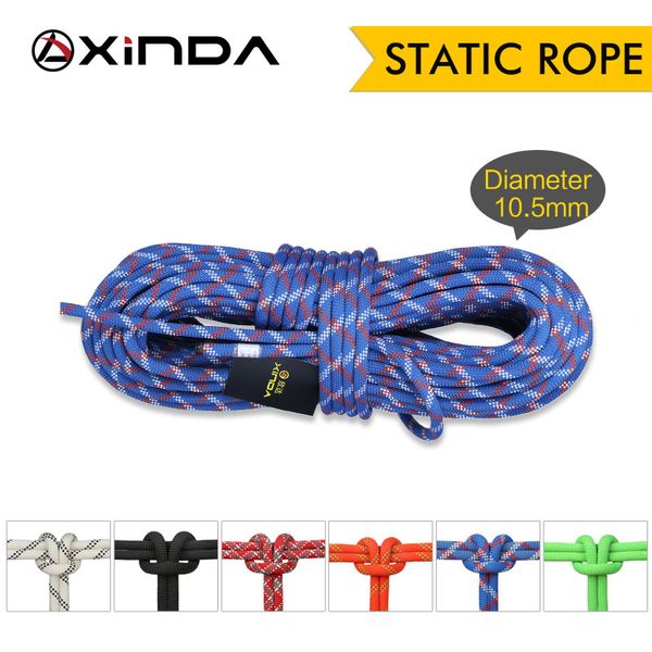 Cordas de escalada XINDA 10,5 mm Corda de rocha Diâmetro estático Corrente de segurança para escalada de alta resistência Equipamento de acampamento Surviva 230626