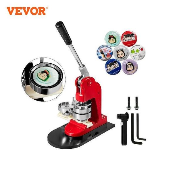 Handwerkswerkzeuge VEVOR 2575 mm Abzeichen-Herstellungsmaschine DIY Button Pin Broschen Presse Herstellungswerkzeug mit 500 oder 1000 Stück Kreisherstellungsteilen 230625