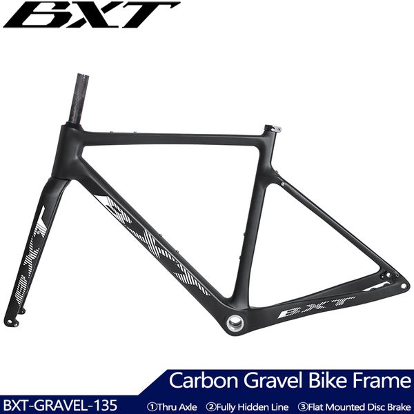 Racks de caminhão de carro Carbon Gravel Bike Frame Cabo totalmente oculto Frame de carbono Fork Thru Axle Gravel Disc Brake Carbon MTB Road Bike Frame 27.5er 230626