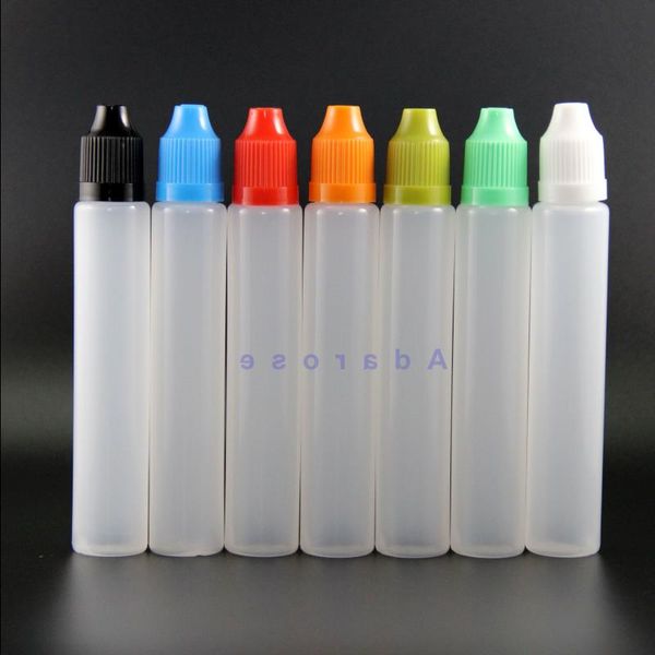 Einhorn-Tropfflasche 30 ml mit kindersicherer Sicherheitskappe, Stiftform, Nippel, LDPE-Kunststoffmaterial für E-Flüssigkeit