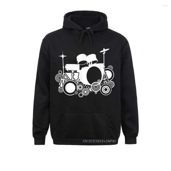 Moletons masculinos Cool Drum Kit Percussion Vintage Retro Baterista Pullover Inverno Manga Longa Roupas de Aniversário Moletons Novidades