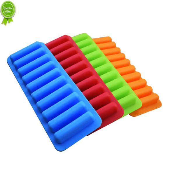 1 Pz Vassoi per bastoncini di ghiaccio Strumenti per bar Miglior prezzo Accessori per stampi per ghiaccio rettangolari in silicone da cucina verde / blu / rosso / arancione