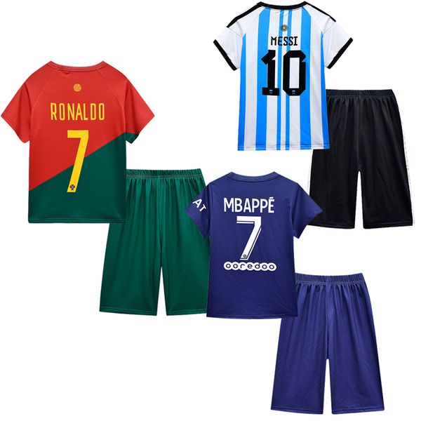 Bekleidungssets NO10 CR Siuuu 7 Kinder Fußballset Trainingsuniformen Sportanzüge Gazon Grassportkleding Trainingspak Kostüm 230626