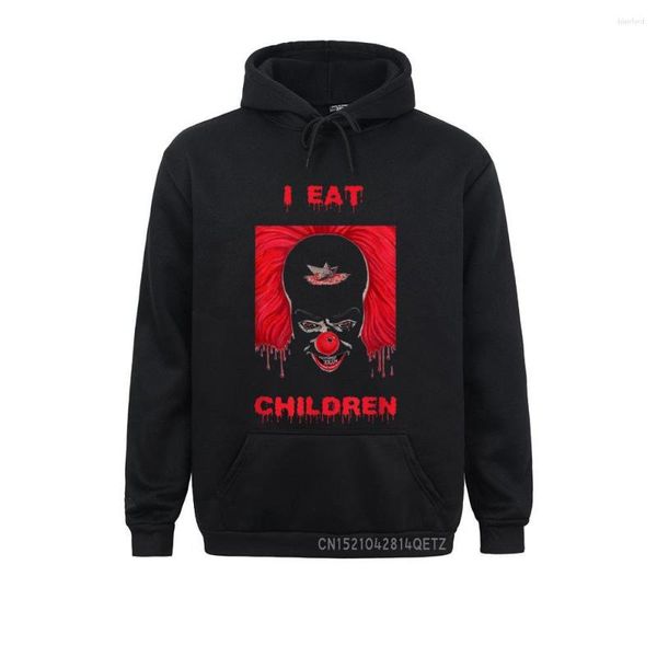 Herren-Kapuzenpullover, Kapuzen, böser Clown, Halloween-T-Shirt, I Eat Children, schick, Frühling/Herbst, langärmelig, Herren-Sweatshirts, Straße, einfarbig