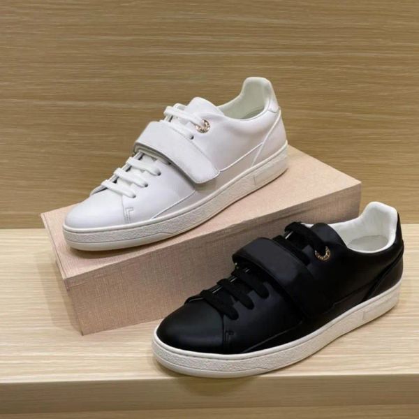 Sapatos Esportivos Feminino Tênis com Cadarço Masculino Tênis Feminino Moda Branco Preto Couro Ginásio Flat Letter Designer Feminino Casual Tamanho Grande 35-42