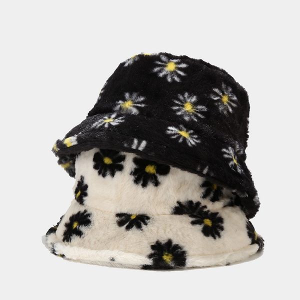 Nova Moda Feminina Chapéu de Balde de Pele Falsa Boné de Pescador Multicolor Arco-Íris Macio Quente Cloche Chapéus Inverno Ao Ar Livre Acessórios Casuais