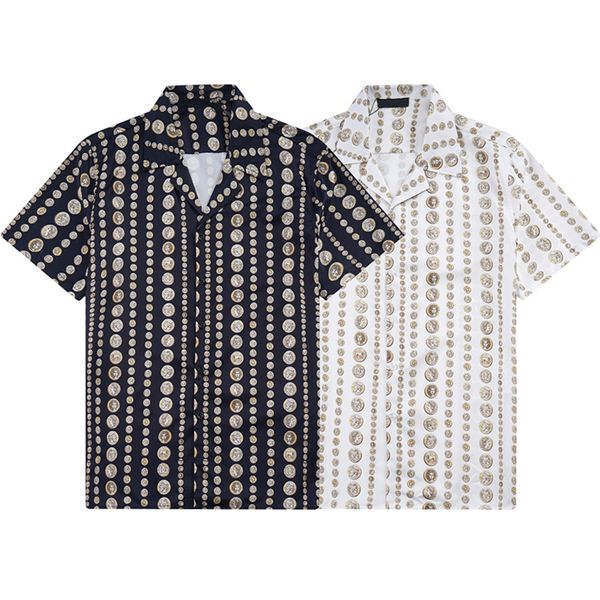 Camicie firmate di lusso Moda uomo Camicia da bowling nera con stampa classica geometrica Hawaii Camicie casual floreali Uomo casual t Abbigliamento madusa manica corta