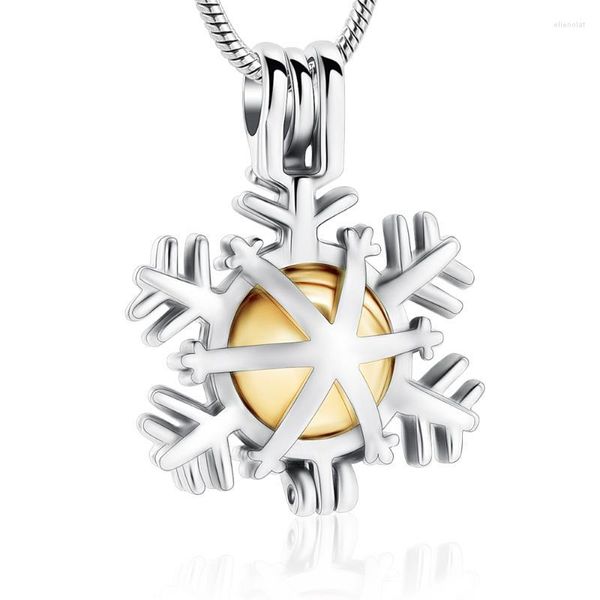 Anhänger Halsketten Mensch/Haustier Weihnachten Andenken Geschenk für Frauen Schneeflocke Feuerbestattung Urne Halskette Asche Hohlkugel Schmuck Für Anhänger