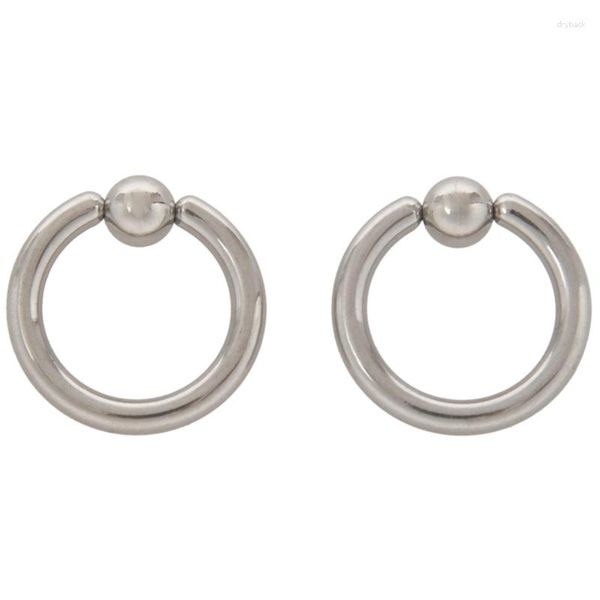 Sacchetti per gioielli 1 paio di anelli per orecchini con perline prigioniere in acciaio inossidabile Hoop BCR Studs Piercing Colore 4g (5mm) x16mm