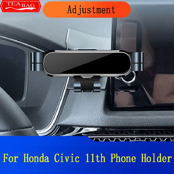 Регулируемый автомобильный держатель для телефона для Honda Civic 11th Gen 2021 2022 Air Vent GPS Гравитационная подставка Специальное крепление Аксессуары для модификации