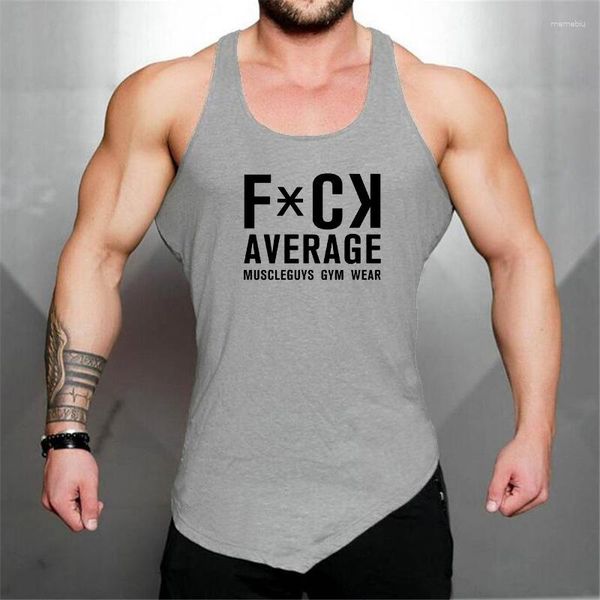 Regatas masculinas Moda Estampada Sem Mangas Slim Fit Camisa Academia Casual Fitness Verão Alta Qualidade Músculo Algodão Respirável Singlet