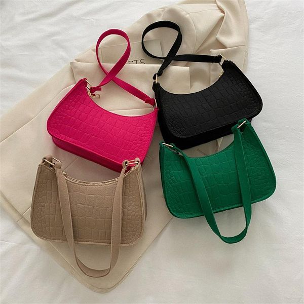 Bolsas de noite Cor sólida Mini bolsa de ombro de feltro Bolsa de axila feminina Moda feminina Clutches Preto Greenk Hobos Bolsa de mão