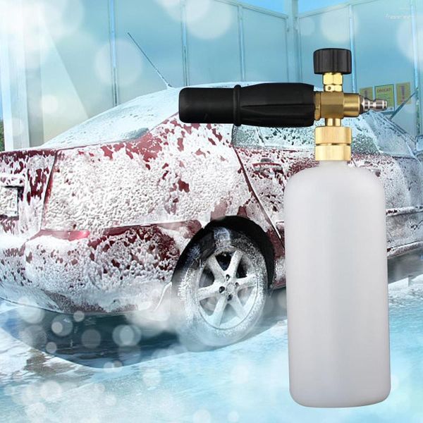 Garrafa de spray para lavagem de carro com adaptador de cobre 1L tanque pulverizador de espuma de neve para peças de pressão de lança de gerador