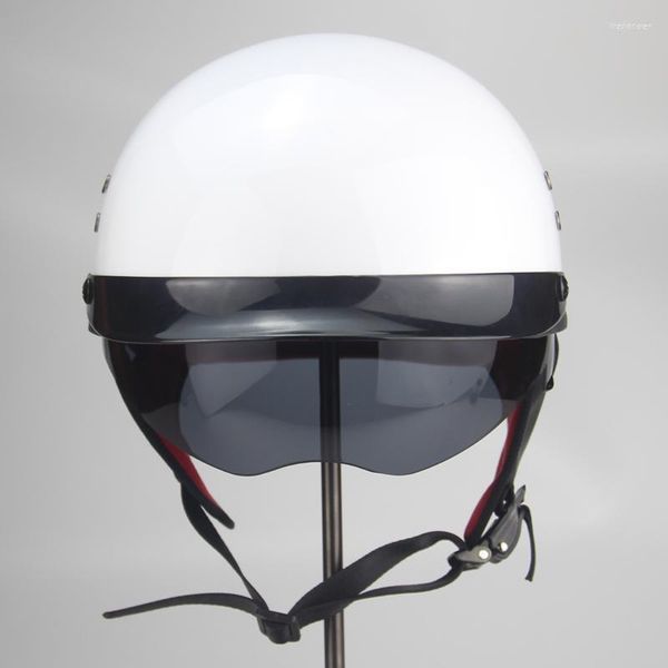 Motorradhelme Helm Cascos Para Moto Open Half Face Casco Vintage Jet Capacetes De Motociclista mit Linsenvisier