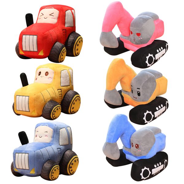 Gefüllte Plüschtiere Simulation Traktor Bagger Plüschtiere Kawaii Autopuppen Gefüllte weiche Fahrzeugkissen Kreatives Weihnachtsgeburtstagsgeschenk für Kinder 230626