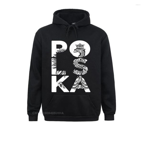 Felpe con cappuccio da uomo Felpe Funky da uomo Abbigliamento sportivo a maniche lunghe Polonia Felpa con cappuccio originale con stemma Polska incoronato