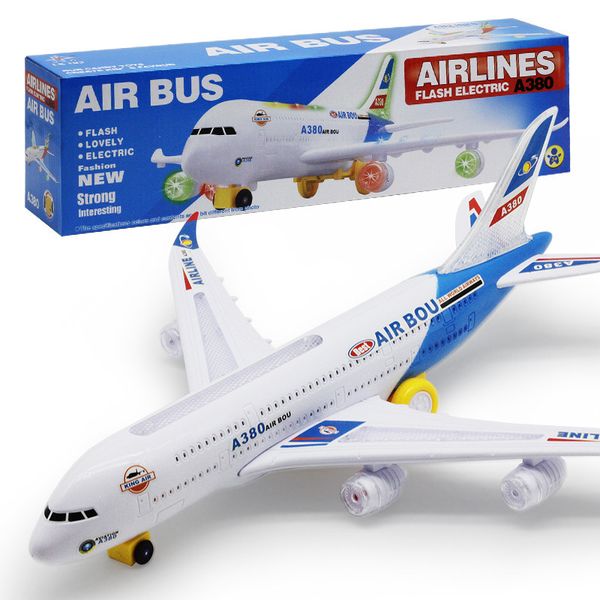 Aeronave Modle A380 Aeronave Grande 16,9'' Longo Modelo Elétrico Brinquedo de Avião com Som e Luz Brinquedos Infantis Crianças Airbus Brinquedos Meninos Carro 230626