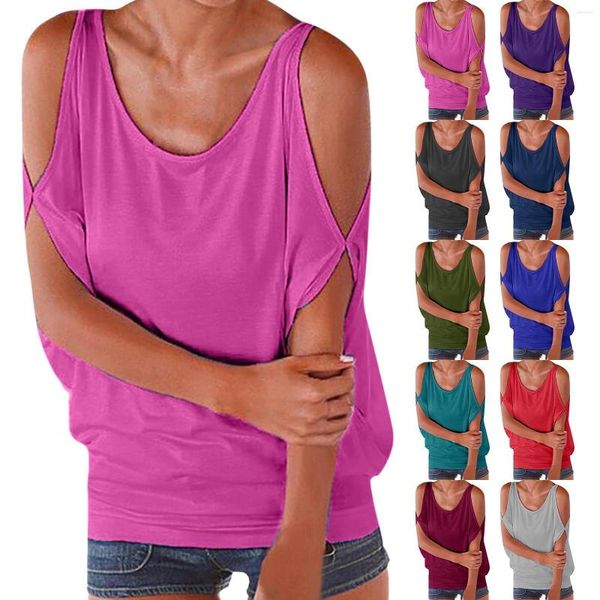 Camisetas femininas tops femininos verão manga longa top feminino sem alças bastão solto boa camisa casual com cadarço