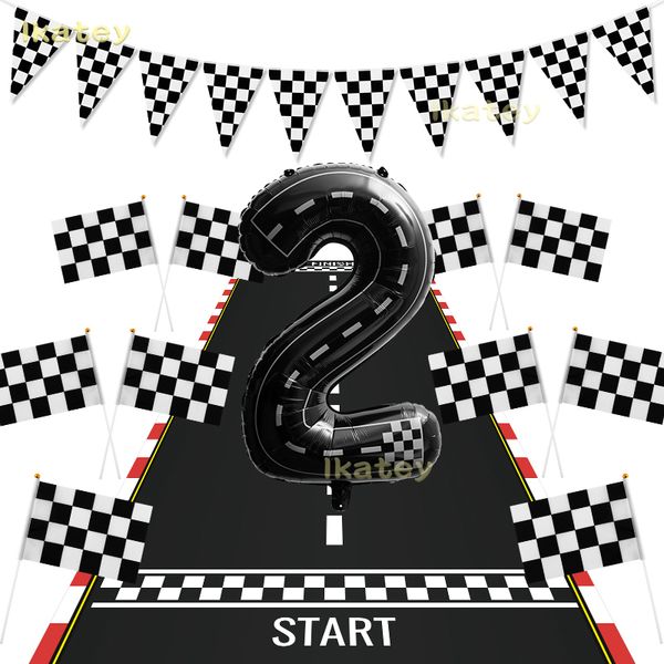 Новинка игры Black № 2 Balloon Racing Party Supply 2 -й день рождения два дня рождения два Fast Party Favors Decor 6,5 -футовый напольный пол.