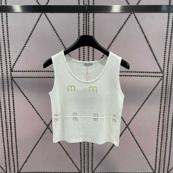 Designers de verão t-shirt mulheres camisa de malha sem mangas alfabeto impressão design 2 cores preto branco moda lazer esportes ao ar livre roupas femininas 55