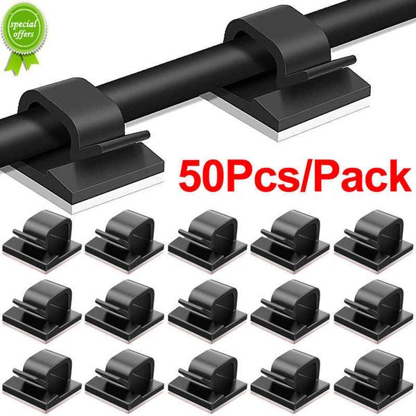 Neue 10/50Pcs Selbstklebende Kabel Clip Schreibtisch Draht Management Halter Kabel Befestigung Organizer Klemme Hause Büro auto Draht Wickler Clip