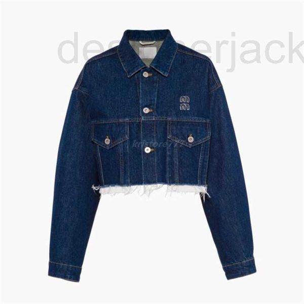 Jaquetas femininas de grife, jaqueta jeans de marca grande com botões de letras, vintage bomber coat, meninas, desfile, manga longa, blusas curtas, NRHC