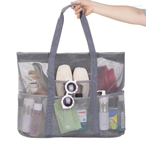 Borse portaoggetti Borsa a rete per doccia Organizer per bagno 8 tasche Portaoggetti portatile per articoli da toeletta Grande capacità per