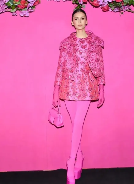 Blazer + мини -юбка костюм роскошные ручные 3D цветы