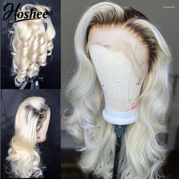 Lace Wigs Ombre Platinum Ash Blonde 613 Frontal Wig White Colored For Women Human Body Wave Transparent Kend22