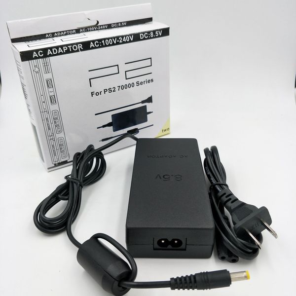 EU US UK AU Plug Adattatore di alimentazione di ricambio AC 100-240V a DC 8.5V 5.6A Caricabatterie per console cavo per Sony PlayStation2 PS2 7000 con scatola al minuto