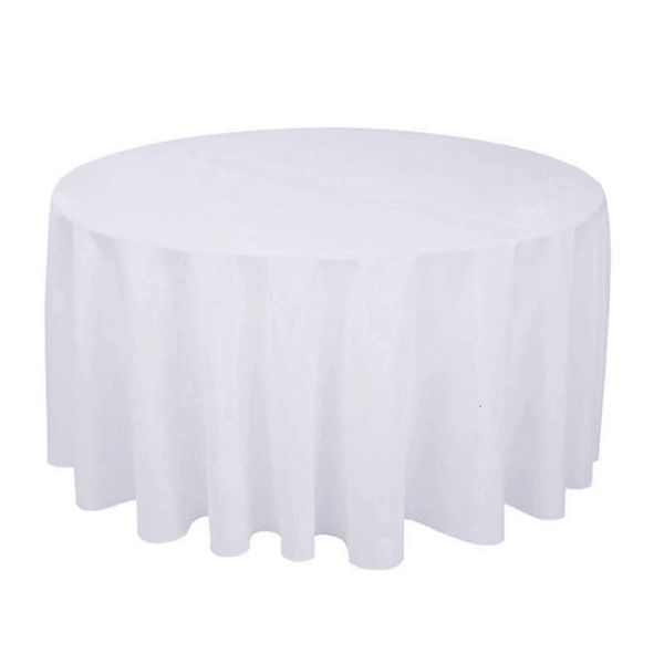 Toalha de mesa A cena do banquete de casamento el cor pura pano de poliéster em relevo liso circular _Jes189 230626