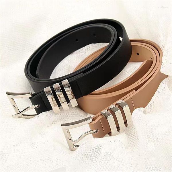 Cinture Fashion Trend Explosive Ladies Belt Versatile Classic Square Pinhole Jeans Pantaloni Donna PU Leather Simple Buckle