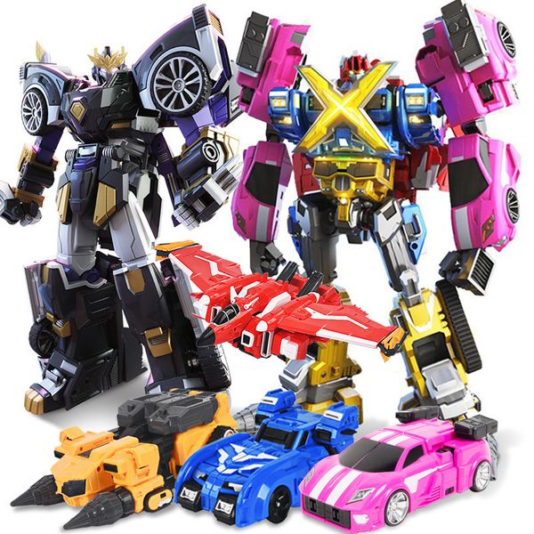 Giocattoli di trasformazione Robot Mini Force Super Dinosaur Power Transformation Robot Toys Action Figures MiniForce X Simulazione Car Deformation Airplane Toy 230625