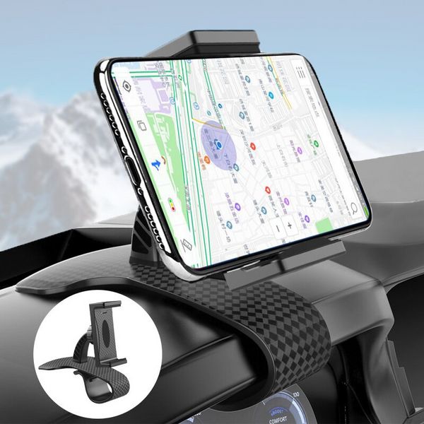 Clip per cruscotto Supporto per telefono per auto Strumento di rotazione 360 HUD Clip per visiera parasole Supporto per staffa GPS per iPhone 13 Samsung Xiaomi