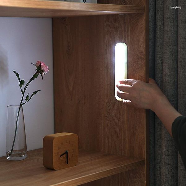 Luz de armário sem fio portátil pressão manual sob luzes armário guarda-roupa lâmpada de escadas cozinha lâmpadas noturnas