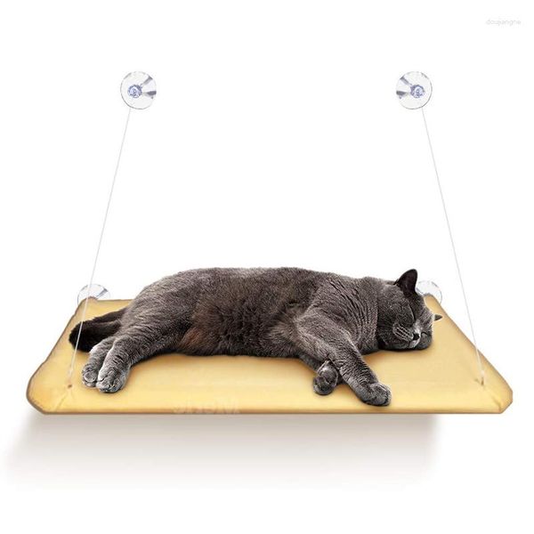 Camas para gatos Rede para animais de estimação 20 kg Base para pendurar na janela para banho de sol Sucção Descanso suspenso Saco de dormir Esteiras