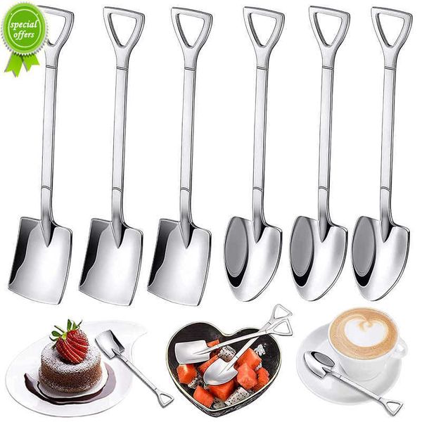 Novo 4 Pcs Café Chá Pá Colheres Aço Inoxidável Sorvete Sobremesa Jantar Festa Colher Melancia Colher Utensílios De Cozinha Conjunto De Talheres