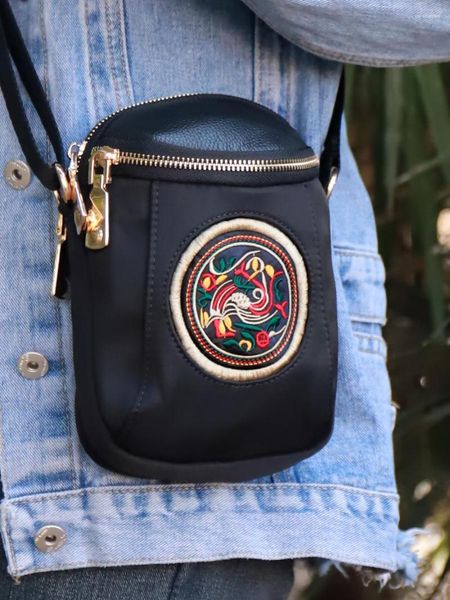 Abendtaschen Kleine Tasche Chinesischen Stil Mini Vertikale Eine Schulter Handy Farbe Clash Retro Mehrschichtige Geldbörse Handtasche Für Frauen Casual