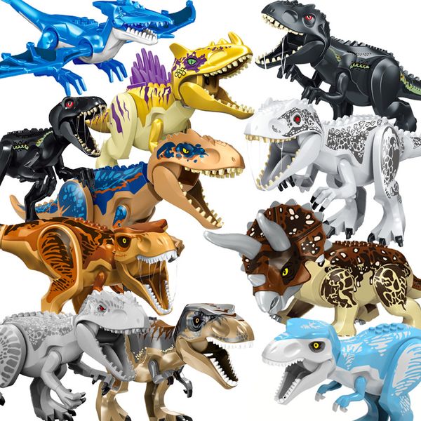 48 Tipos Tamanho Grande Jurassic World Park Dinossauros Figuras Tijolos Montar Blocos de Construção Brinquedos Tyrannosaurus Rex Para Crianças Presente