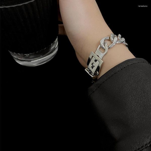 Pulseiras de link vintage geométricas fivela de cinto pulseira de metal para mulheres menina hip hop punk cool presentes na moda acessórios jóias