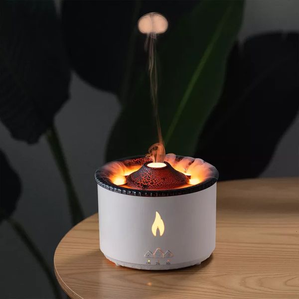 Andere Home Garden Volcano Luftbefeuchter Flammenlampe Aromatherapie Diffusor Maschine Office Home Desktop Elektrische Luftbefeuchter für ätherische Öle zu Hause 230625